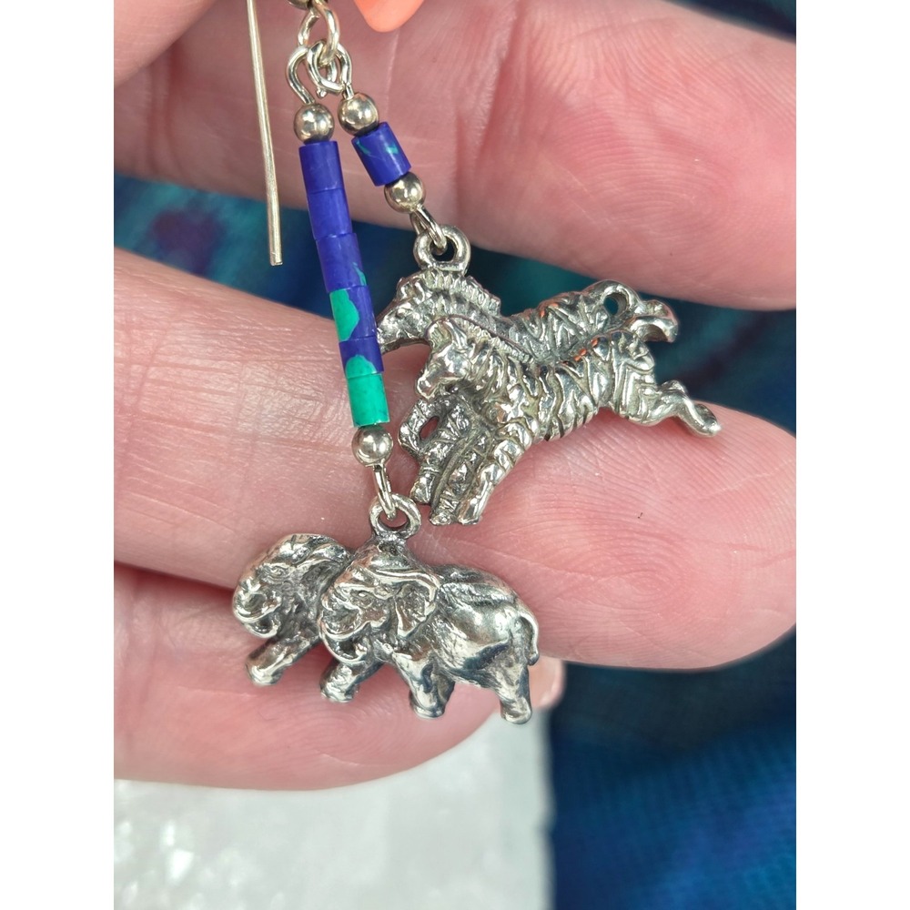 RARE Dakota West Schube Sterling Silver Animal Pairs Noah's Ark Earrings 925 1.5 - Picture 10 of 13